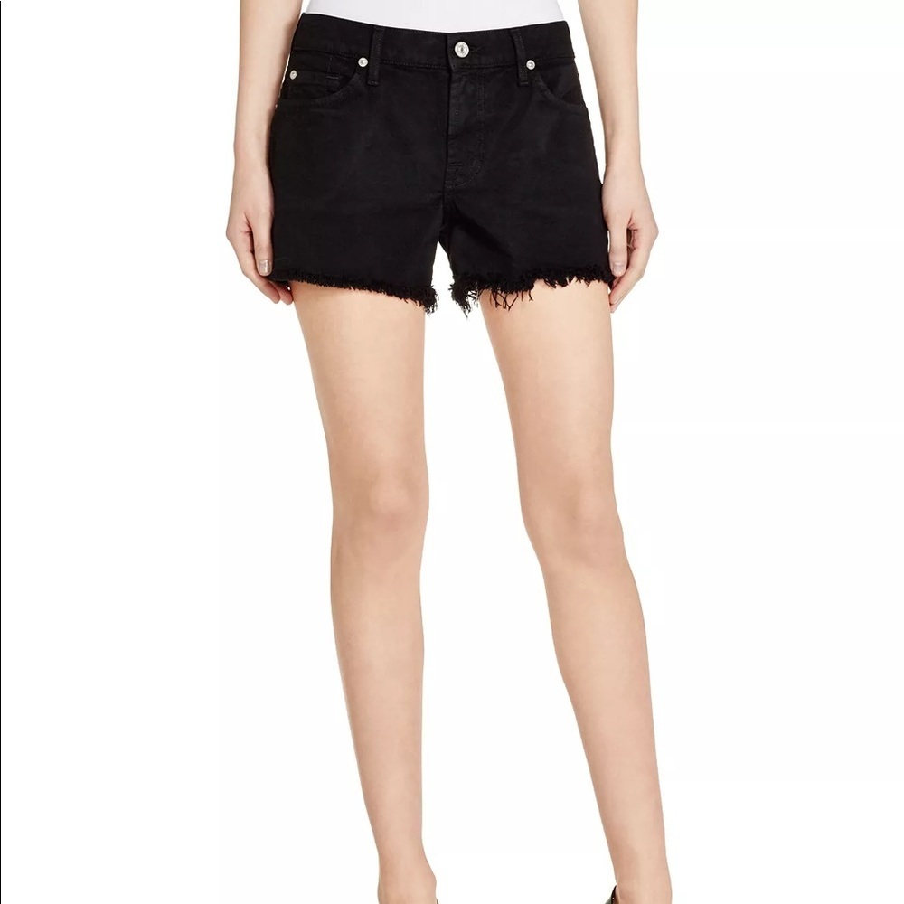 7 For All Mankind Denim Cutoff Shorts in Black